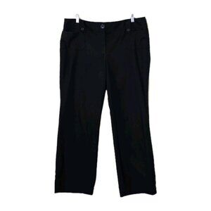Ann Taylor Pants Womens 18 Black Mid Rise Signature Fit Stretch Office Classic